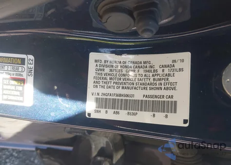 2011 Honda Civic Lx from USA, damaged, VIN 2HGFA1F56BH506531